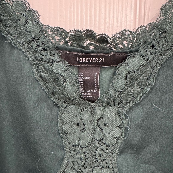 Forever 21 Dark Green Lace Camisole - Picture 2 of 3